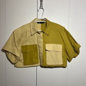 Zara Cropped Workwear Top